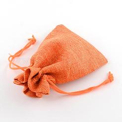 Sacs en polyester imitation toile de jute sacs à cordon&nbsp;ABAG-R005-9x7-11