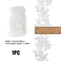 2 Yards Polyester-Blumenstickerei-Spitzenbesatz mit Glasperlen&nbsp;OCOR-DC0001-27A