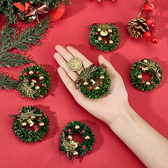 Mini-Weihnachtskranz aus Kunststoff&nbsp;DJEW-WH0042-96