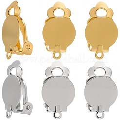 20 Stück 2 Farben Messing Clip-On Ohrring Zubehörse&nbsp;KK-SP0002-47
