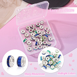 40 Stück 8 Stile Legierung Glas & Eisen Strass Abstandsperlen&nbsp;FIND-TA0008-70B