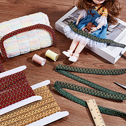 3 Farben geflochtenes Spitzenband aus Polyester für Vorhang-Sofa-Dekoration&nbsp;OCOR-GA0002-46