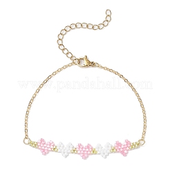2 Stück 2 Farben Glasperlen Gliederarmbänder&nbsp;BJEW-MZ00232