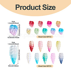 120 Stück 2 Stile Herbst Thema zweifarbige transparente Glasanhänger&nbsp;EGLA-TA0013-49