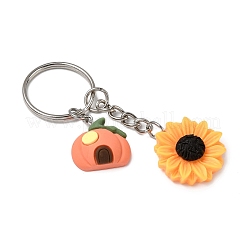 Schlüsselanhänger mit Sonnenblumen-Anhänger aus Harz&nbsp;KEYC-JKC01433