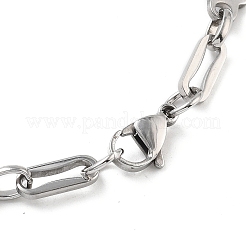 Collana e braccialetti con catena ovale e a colonna in acciaio inossidabile 201 anti-appannamento&nbsp;SJEW-G083-03P