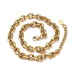 Ionenplattierung (IP) 304 Edelstahl Rolo Kette Halskette&nbsp;X-NJEW-D045-01G