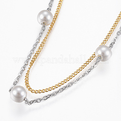 Bracciali in acciaio inossidabile 304 bicolore&nbsp;BJEW-G580-03