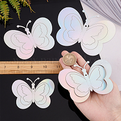 3 ensemble d'autocollants muraux miroirs en PVC papillon 3D&nbsp;DIY-CN0001-85B