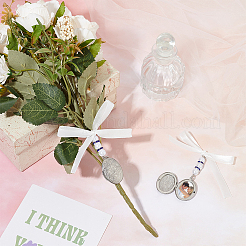 2 pz 316 acciaio inossidabile medaglione ovale bouquet da sposa pendenti decorazioni&nbsp;HJEW-UN00042