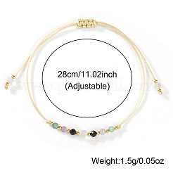 Braccialetti di perline intrecciate con perline rotonde di pietre preziose naturali della costellazione per le donne&nbsp;CV1926-1