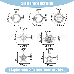 28 pz 14 ciondoli di strass in lega di stile&nbsp;ALRI-FH0001-19