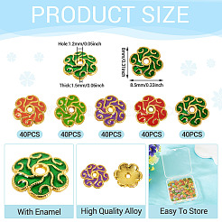 200 pz. 5 tappi per perline in lega smaltata colorata&nbsp;FIND-TA0008-37