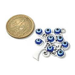 Blaue Anhänger aus Legierung mit bösem Blick&nbsp;PALLOY-JF02358-03