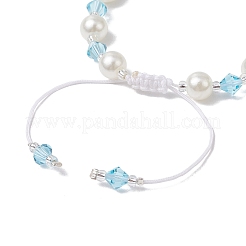 2 bracelet en perles rondes imitation perles en plastique ABS 2 couleurs pour femmes&nbsp;BJEW-JB11632