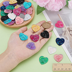 40 pezzo di strass da cucire in resina a forma di cuore con impronta di zampa&nbsp;DIY-FG0008-77