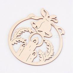 Pendentifs en bois non teint&nbsp;WOOD-K005-01