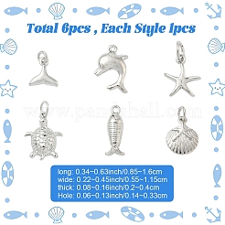 6 Stück 6 Stile Rack-Plating Messing Charms&nbsp;KK-YW0003-94