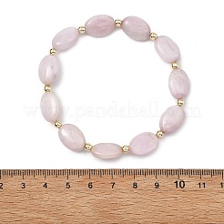 Bracelets extensibles ovales en perles de kunzite naturelle et d'hématite synthétique non magnétique pour femmes et hommes&nbsp;BJEW-JB13934-03