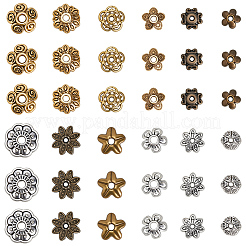 360 pièces 12 styles capuchons de perles en alliage de style tibétain&nbsp;TIBE-SC0002-39