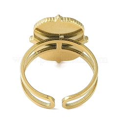 Anillos rectangulares de acero inoxidable 304 esmaltados con revestimiento iónico (IP) y forma de estrella.&nbsp;RJEW-L107-063G-02