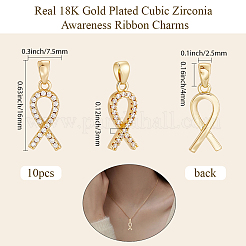 10 Stk. Messing Micro Pave Zirkonia Anhänger&nbsp;KK-BBC0019-34