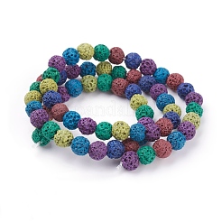 Fili di perle di roccia lavica naturale&nbsp;G-D053-6mm-1