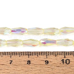 Fili di perline a goccia in vetro trasparente placcato color ab&nbsp;EGLA-T029-08D