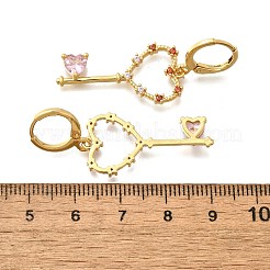 Orecchini a cerchio in ottone a cuore&nbsp;EJEW-Z086-18G