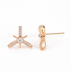 Messing Micro Pave klare Zirkonia Ohrstecker Zubehör&nbsp;KK-T062-119G-NF