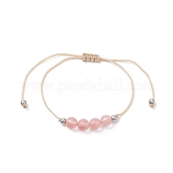 Set di 3 braccialetti di perline intrecciate in vetro con pietra di anguria sintetica stile 3 pezzi&nbsp;BJEW-JB09334-07