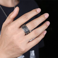 Fingerringe aus Edelstahl für Herren&nbsp;RJEW-BB29955-9