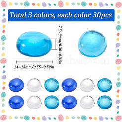 90 Stück 3 Farben Glas Cabochons&nbsp;GLAA-SC0002-07