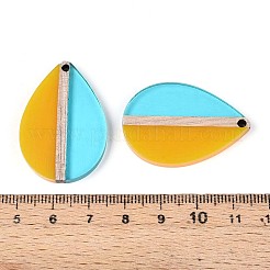 Pendentifs en résine transparente et bois&nbsp;RESI-T057-82