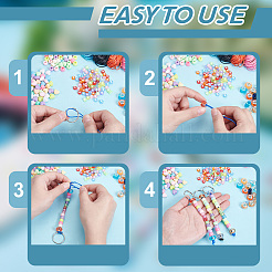DIY Acrylperlen & geteilte Schlüsselringe aus Eisen zum Basteln von Schlüsselanhängern&nbsp;DIY-AR0004-24