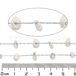 Catene in acciaio inossidabile 304 con maglie in scaglie di howlite naturale&nbsp;CHS-G038-09P-08