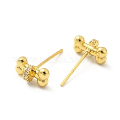 Aretes con forma de hueso y circonitas cúbicas&nbsp;EJEW-F281-31G