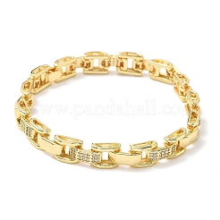 Armband aus rechteckigen Gliederketten mit klaren Zirkonia&nbsp;BJEW-G773-03G