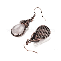 Pendientes colgantes de lágrima de cuarzo rosa natural&nbsp;EJEW-B055-01R-20