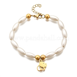 Elefanten-Charm-Armbänder aus 304er Edelstahl für Damen&nbsp;BJEW-C098-13G
