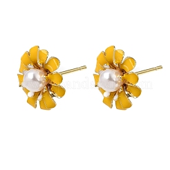 Boucles d'oreille en laiton émaillé&nbsp;KK-CBA8324-27G-02