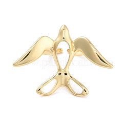 Offener Manschettenring aus Messing mit Vogelmotiv für Damen&nbsp;RJEW-C102-05G