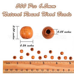 500pcs perles de bois de noix de pécan naturelles&nbsp;WOOD-SZ0001-20A