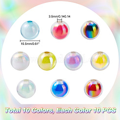 100pcs 10 Farben transparente Acrylperlen&nbsp;TACR-GA0001-09