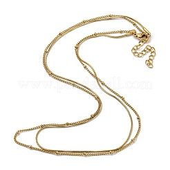 Collar de doble capa de acero inoxidable 304&nbsp;LS-NJEW-Q321-01G