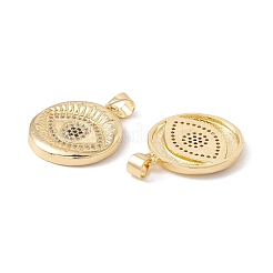 Pendentifs en laiton micro pavé transparent et noir en zircone cubique&nbsp;KK-G415-10G