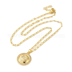 Colliers en laiton avec pendentif en zircone cubique transparent pour femmes&nbsp;LS-NJEW-S429-03G-01