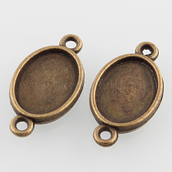 Deux faces supports de connecteur pour cabochon en alliage ovale&nbsp;PALLOY-N0087-09AB-NF