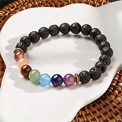 1 Stück Yoga-Chakra-Schmuck-Stretch-Armbänder&nbsp;BJEW-DJ0001-35B