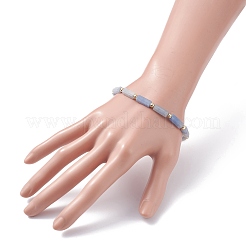 Bracelet extensible perles rectangle pierres naturelles&nbsp;BJEW-JB07506